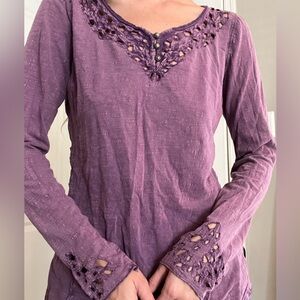 free people Purple Lace Women's Top